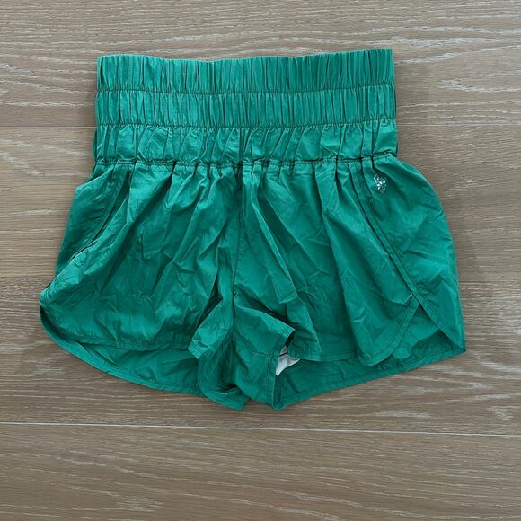 Free People Movement The Way Home Shorts Kelly Green High Rise Lined 2” Medium